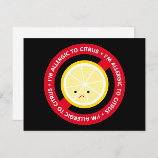 Ik ben allergisch voor citrus! briefkaart (Voorkant / Achterkant)