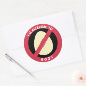 Ik ben allergisch voor Eieren Voedsel Allergie Sym Ronde Sticker (Envelop)