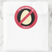 Ik ben allergisch voor Eieren Voedsel Allergie Sym Ronde Sticker (Tas)