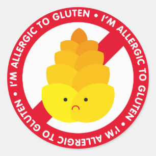 Ik ben allergisch voor gluten! ronde sticker