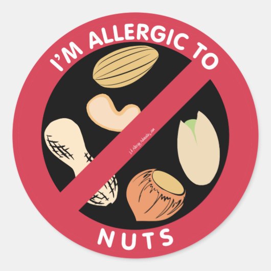 Ik ben allergisch voor het Kinder voedselallergies Ronde Sticker (Voorkant)