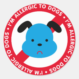 Ik ben allergisch voor honden! Allergie voor honde Ronde Sticker