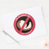Ik ben allergisch voor kokosnoot voedsel allergie  ronde sticker (Envelop)