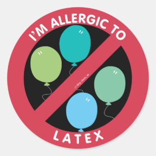 Ik ben allergisch voor latex allergie symbool Kind Ronde Sticker