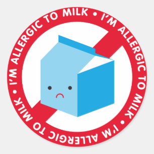 Ik ben allergisch voor melk! ronde sticker