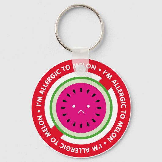Ik ben allergisch voor meloen. Melonallergie Sleutelhanger (Voorkant)