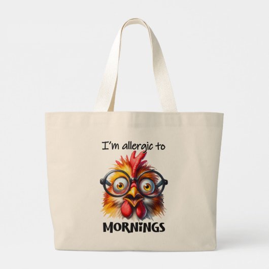 Ik ben allergisch voor ochtenden! grote tote bag (Achterkant)
