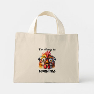 Ik ben allergisch voor ochtenden! mini tote bag