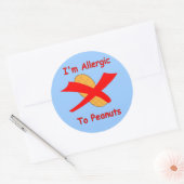 Ik ben allergisch voor pinda's blauwe Sticker (Envelop)