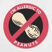 Ik ben allergisch voor pinda's Kinder noten allerg Labels (Design 2)