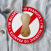 Ik ben allergisch voor pinda's. Pindakneallergie Ronde Button 6,0 Cm (In situ)