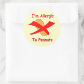 Ik ben allergisch voor pinda's Stickers geel (Tas)