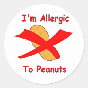 Ik ben allergisch voor pinda's Stickers wit