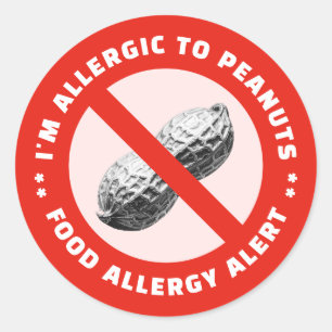 Ik ben allergisch voor pinda's voedsel alert ronde sticker