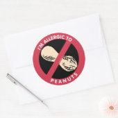 Ik ben allergisch voor pinda's voedselallergie Kin Ronde Sticker (Envelop)