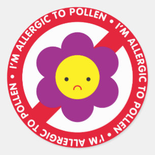 Ik ben allergisch voor pollen! ronde sticker