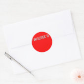 "IK BEN ALLERGISCH VOOR" RONDE STICKER (Envelop)