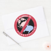 Ik ben allergisch voor schelpdieren vis allergie s ronde sticker (Envelop)