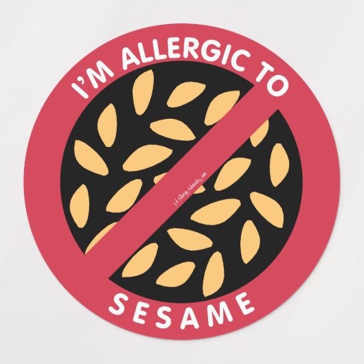 Ik ben allergisch voor sesamzaadallergie labels (Design 2)