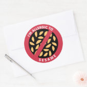 Ik ben allergisch voor Sesamzaadallergie Symbool K Ronde Sticker (Envelop)