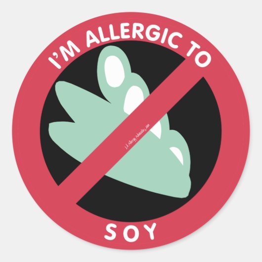 Ik ben allergisch voor soja Kinder allergie symboo Ronde Sticker (Voorkant)