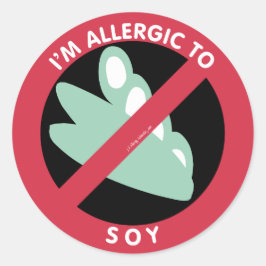 Ik ben allergisch voor soja Kinder allergie symboo Ronde Sticker