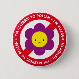 Ik ben allergisch voor stuifmeel! ronde button 5,7 cm