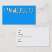 "IK BEN ALLERGISCH VOOR" VISITEKAARTJE (Voorkant / Achterkant)