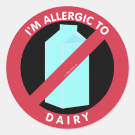 Ik ben allergisch voor zuivelvoedsel allergie symb ronde sticker