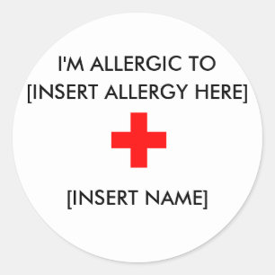 Ik ben allergische Stickers (vel van 6)