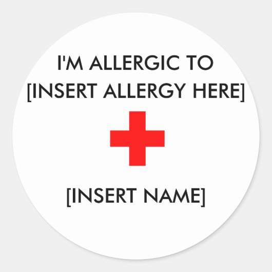 Ik ben allergische Stickers (vel van 6) (Voorkant)