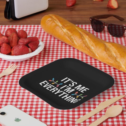 Ik ben alles wat familie kerst matchen papieren bordje (Picknick)