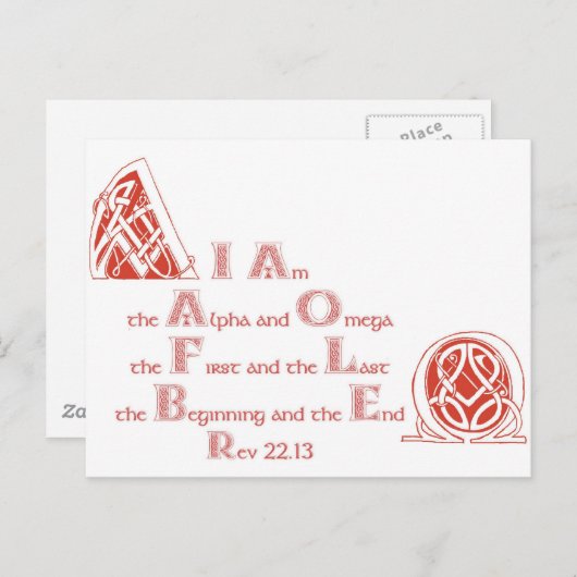 Ik ben Alpha en Omega Briefkaart (Voorkant / Achterkant)