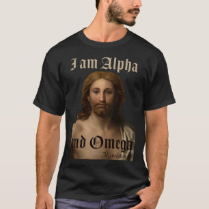 Ik ben Alpha en Omega Jezus Christus schilderij Ra T-shirt