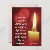 Ik ben als licht gekomen, John 12:46 Kerstmis Feestdagenkaart (Voorkant / Achterkant)