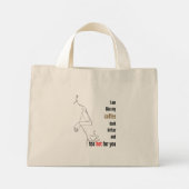 Ik ben als mijn koffie, donker, bitter en te warm. mini tote bag (Achterkant)