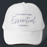 Ik ben altijd al een essentiële moderne leuke typo trucker pet<br><div class="desc">Ik ben altijd een essentieel modern, leuk typografisch ontwerp geweest. Blijf thuis, bespaar levens, sociale afstanden of essentiële werknemers. Moderne grafische typografische vormgeving. Laat je boodschap op een heldere, leuke, positieve manier doorklinken met dit kleurrijke cadeau. Ideaal voor verpleegkundigen, artsen, apothekers, winkelarbeiders of andere belangrijke werknemers in uw leven die...</div>