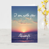 Ik ben altijd bij je, Bijbelvers Christelijk Kaart (Gele Bloem)
