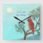 "Ik ben altijd bij jou" Vierkante Klok (Voorkant)