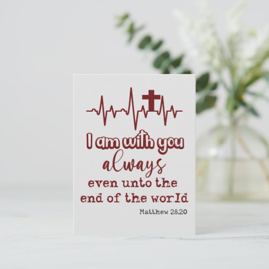 Ik ben altijd bij U, Bijbelvers Quote Briefkaart (Staand voorkant)