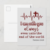 Ik ben altijd bij U, Bijbelvers Quote Briefkaart (Voorkant / Achterkant)