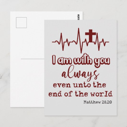 Ik ben altijd bij U, Bijbelvers Quote Briefkaart (Voorkant / Achterkant)