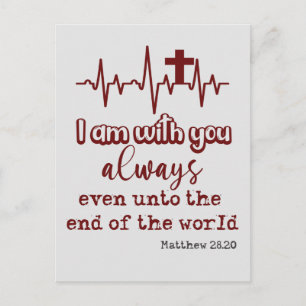 Ik ben altijd bij U, Bijbelvers Quote Briefkaart