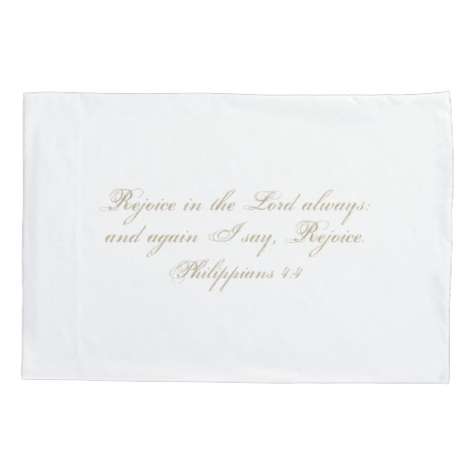 Ik ben altijd blij in de Heer. Bijbelverse Elegant Kussensloop (Achterkant)