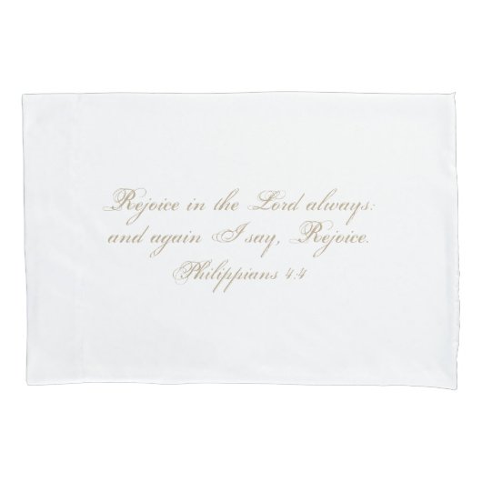 Ik ben altijd blij in de Heer. Bijbelverse Elegant Kussensloop (Voorkant)