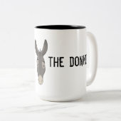 "Ik ben altijd de Donkey" Tweekleurige Koffiemok (Voorkant rechts)