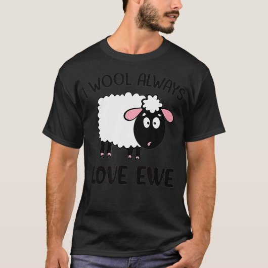 Ik ben altijd dol op ooien schapenhouderij en veeg t-shirt (Voorkant)