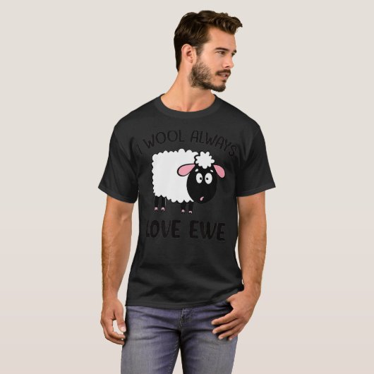 Ik ben altijd dol op ooien schapenhouderij en veeg t-shirt (Voorkant volledig)