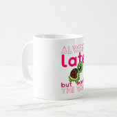 Ik ben altijd te laat, maar het is de wachtChibi-s Koffiemok (Voorkant links)