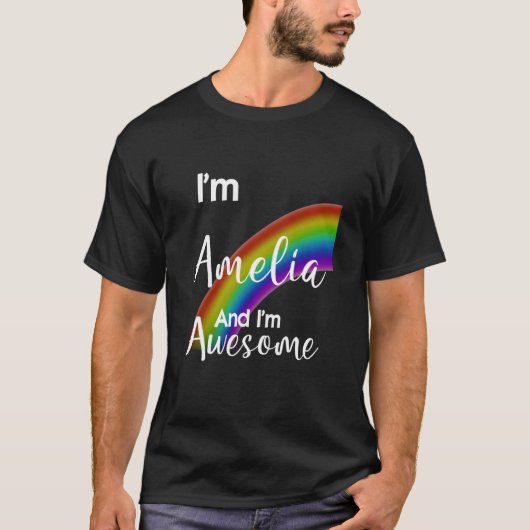 Ik ben Amelia en ik ben Geweldig. T-shirt (Voorkant)